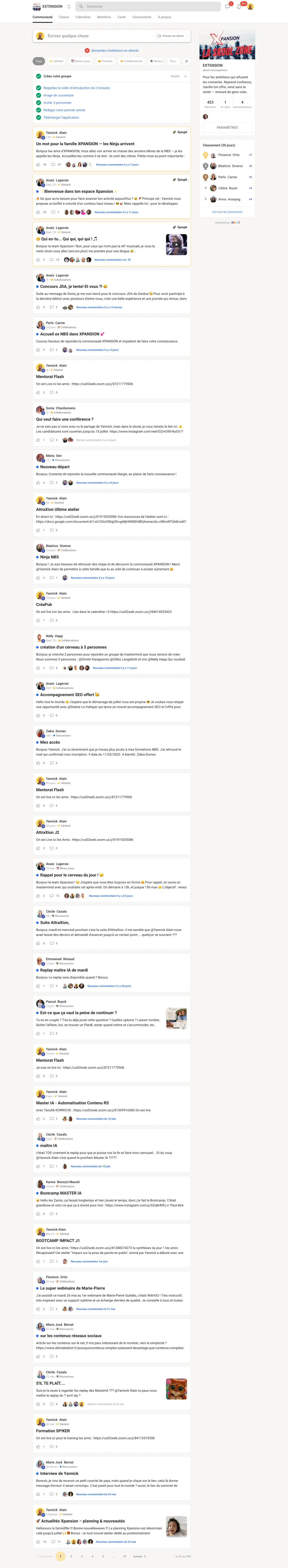 Le fil de la communauté XPANSION